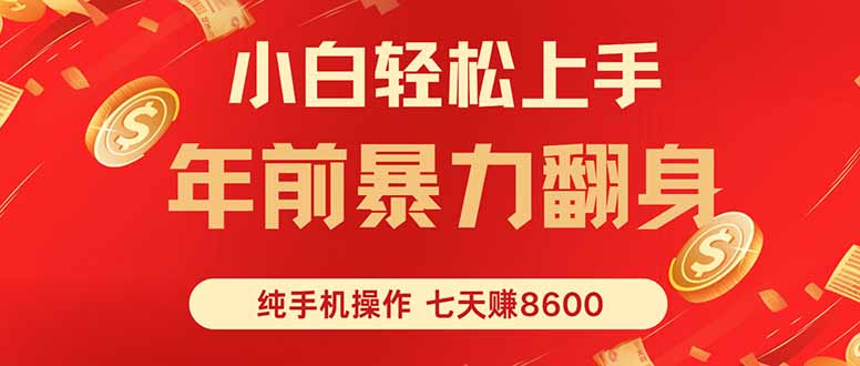 七天狂赚8600，小白纯手机操作，日入1000+-迦哆网创社