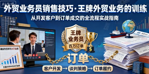 外贸业务员销售技巧，王牌外贸业务的训练-迦哆网创社