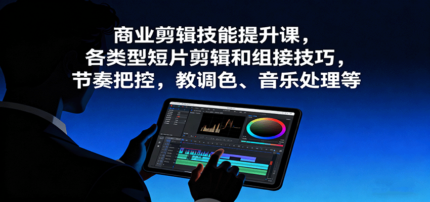 商业剪辑技能提升课，各类型短片剪辑和组接技巧，节奏把控，教调色、音乐处理等-迦哆网创社