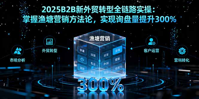 2025B2B新外贸转型全链路实操:掌握渔塘营销方法论,实现询盘量提升300%-迦哆网创社