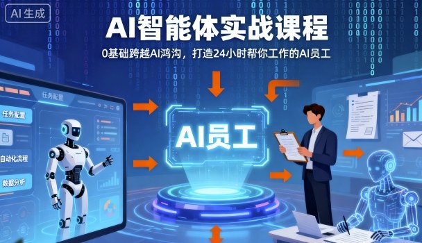 Ai智能体实战课程，0基础跨越Ai鸿沟，打造24小时帮你工作的Ai员工，打破常规，以实战定义Ai-迦哆网创社