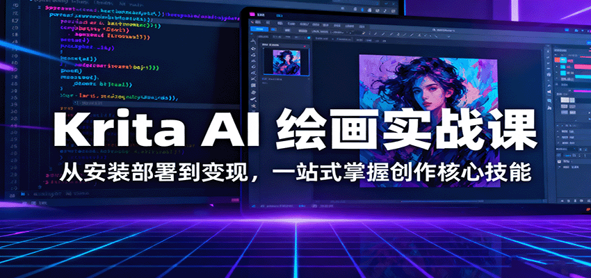 Krita AI 绘画实战课：从安装部署到变现，一站式掌握创作核心技能-迦哆网创社