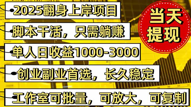 稳定八年美金掘金2.0脚本干活,只需躺赚。单人日收益1000-3000可批量、...-迦哆网创社