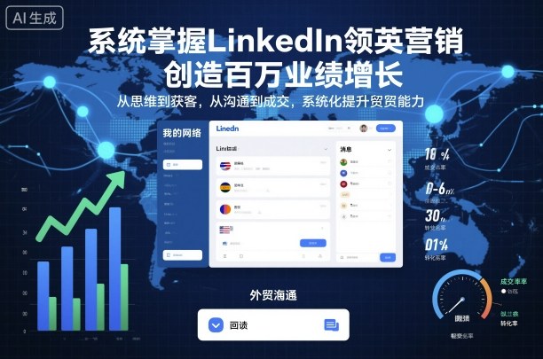 系统掌握LinkedIn领英营销，创造百万业绩增长，从思维到获客，从沟通到成交，系统化提升外贸能力-迦哆网创社