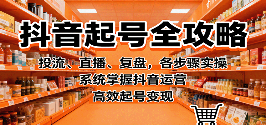 抖音起号全攻略，投流、直播、复盘，各步骤实操，系统掌握抖音运营，高效起号变现-迦哆网创社