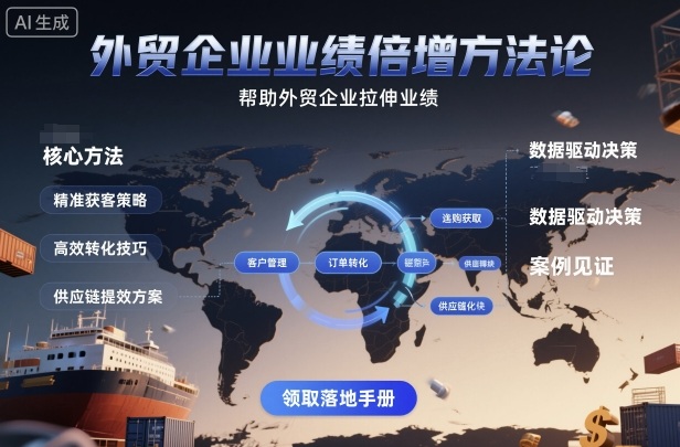 外贸企业业绩倍增方法论,帮助外贸企业拉伸业绩-迦哆网创社