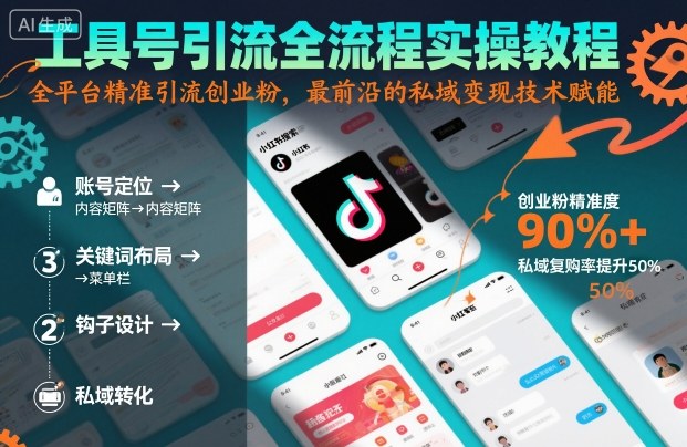 工具号引流全流程保姆级实操教程,全平台精准引流创业粉,最前沿的私域变现技术赋能-迦哆网创社