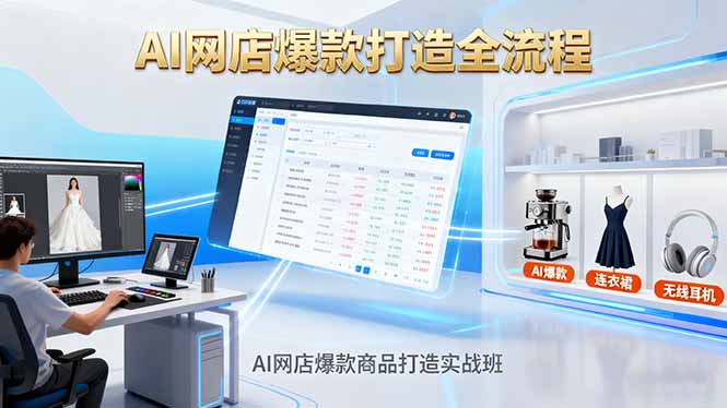 AI网店爆款商品打造实战班：AI技术实现商品图智能处理，快速搭建AI网店-迦哆网创社