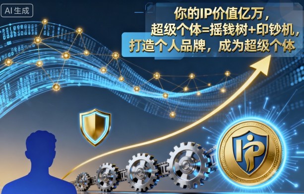 你的IP价值亿万，超级个体=摇钱树+印钞机，打造个人品牌，成为超级个体-迦哆网创社