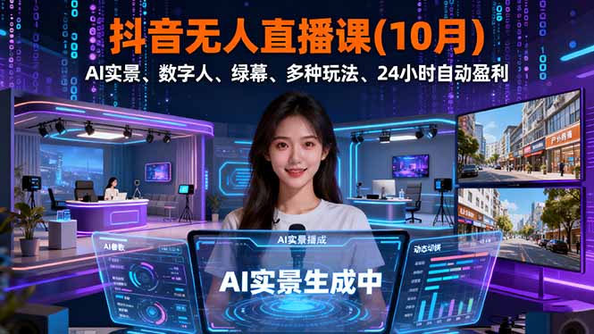 抖音无人直播课(10月-迦哆网创社