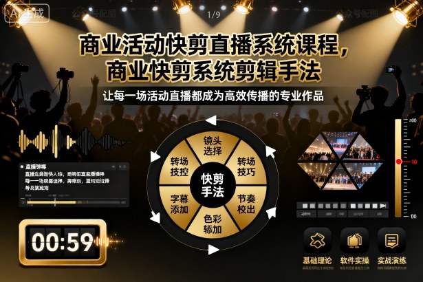 商业活动快剪直播系统课程,商业快剪系统剪辑手法