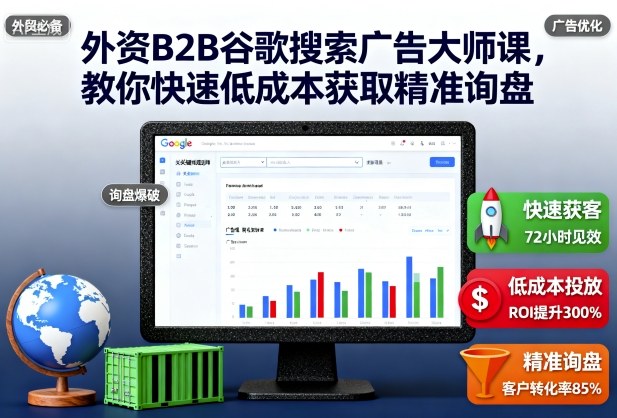 外资B2B谷歌搜索广告大师课，教你快速低成本获取精准询盘-迦哆网创社