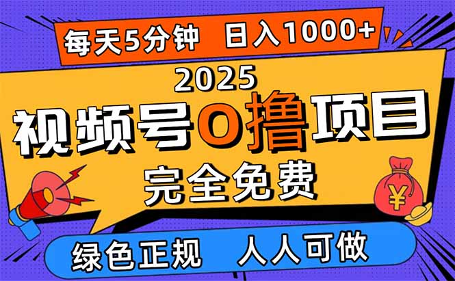 2025视频号0撸项目，5分钟一个号，日入1000+，人人可做-迦哆网创社