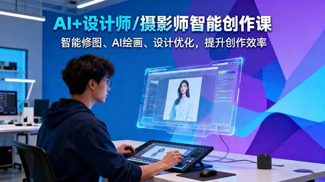 AI+设计师/摄影师智能创作课：智能修图、AI绘画、设计优化，提升创作效率-迦哆网创社