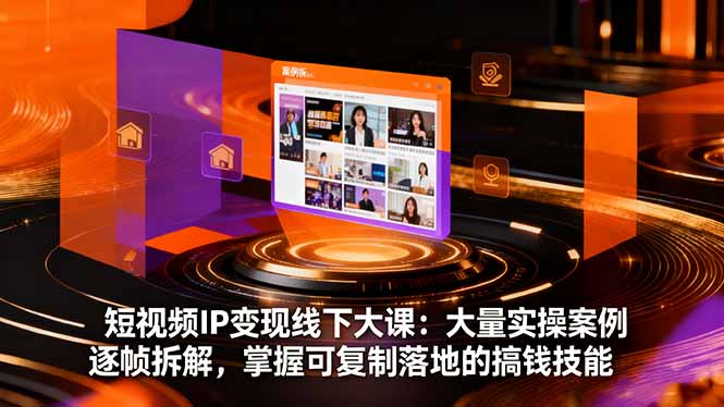 短视频IP变现线下大课：大量实操案例逐帧拆解，掌握可复制落地的搞钱技能-迦哆网创社