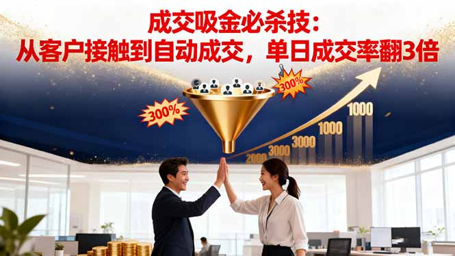 吸金成交营销必杀技：从客户接触到自动成交，单日成交率翻3倍-迦哆网创社