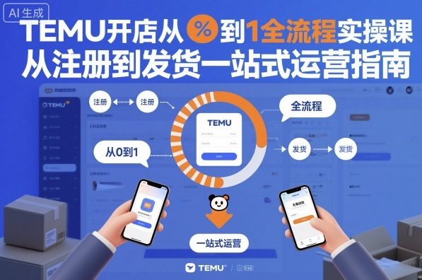 TEMU开店从0到1全流程实操课,从注册到发货一站式运营指南-迦哆网创社