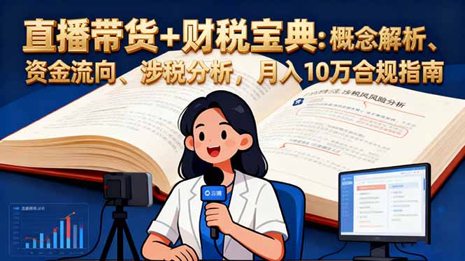 直播带货+财税宝典:概念解析、资金流向、涉税分析,月入10万合规指南-迦哆网创社