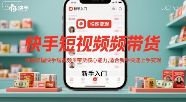 快手短视频带货，快速掌握快手短视频带货核心能力，适合新手快速上手变现-迦哆网创社