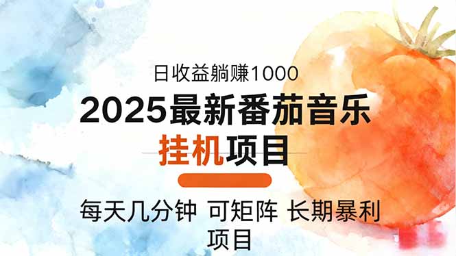 2025年最新番茄音乐人挂机项目,每天几分钟,月入1000+,可矩阵,一台...-迦哆网创社