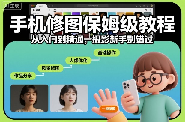 手机修图保姆级教程，从入门到精通，摄影新手别错过-迦哆网创社