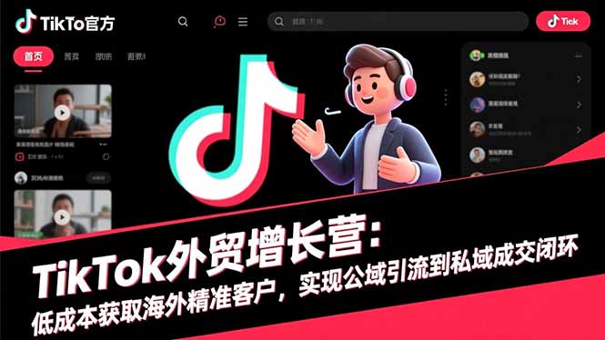 TikTok外贸增长营：低成本获取海外精准客户，实现公域引流到私域成交闭环-迦哆网创社