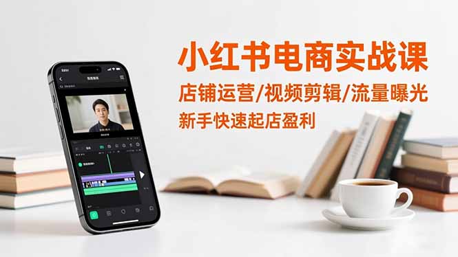 小红书电商实战课：店铺运营/视频剪辑/流量曝光，新手快速起店盈利-迦哆网创社