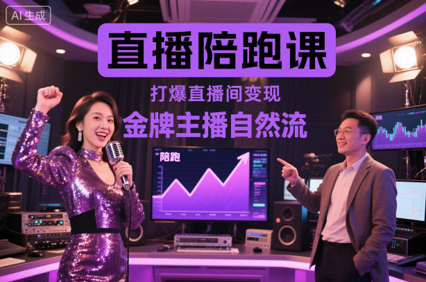 直播陪跑课，金牌主播自然流打爆直播间，复制高变现玩法-迦哆网创社