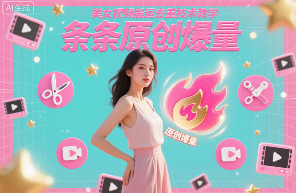 美女视频搬运去重技术教学,条条原创爆量-迦哆网创社