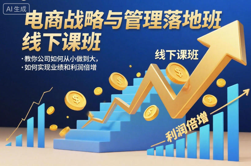 电商战略与管理落地班线下课，教你公司如何从小做到大，如何实现业绩和利润倍增【录音】-迦哆网创社