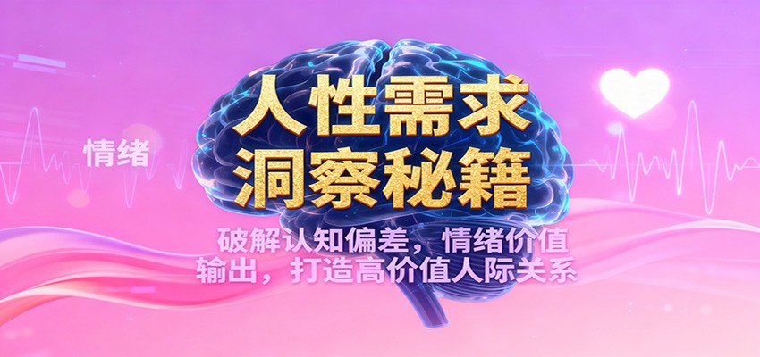 人性需求洞察秘籍，破解认知偏差，情绪价值输出，打造高价值人际关系-迦哆网创社