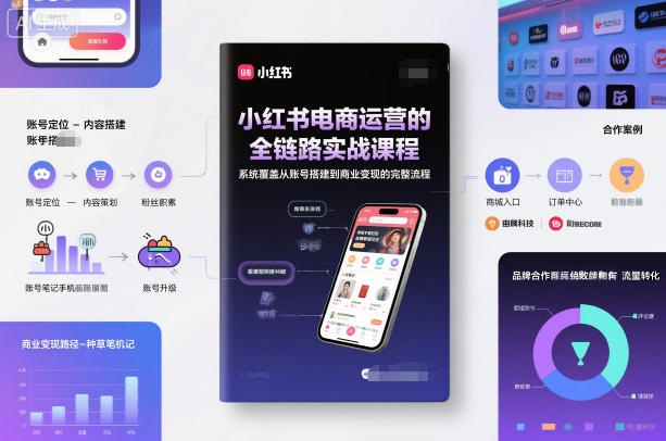 小红书电商运营的全链路实战课程，系统覆盖从账号搭建到商业变现的完整流程-迦哆网创社