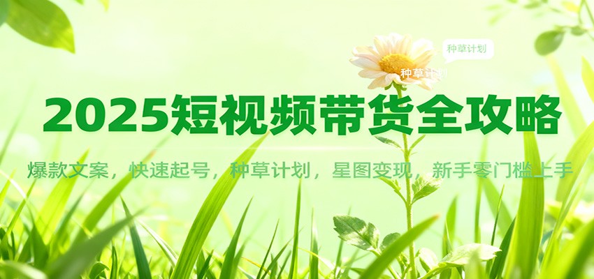 2025短视频带货全攻略:爆款文案,快速起号,种草计划,星图变现,新手零门槛上手-迦哆网创社