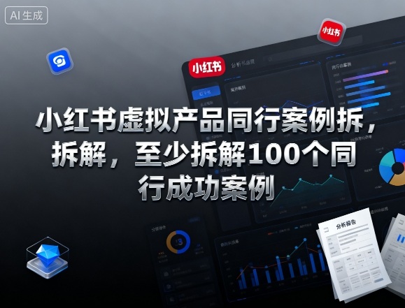 小红书虚拟产品同行案例拆解,至少拆解100个同行成功案例(完结)-迦哆网创社