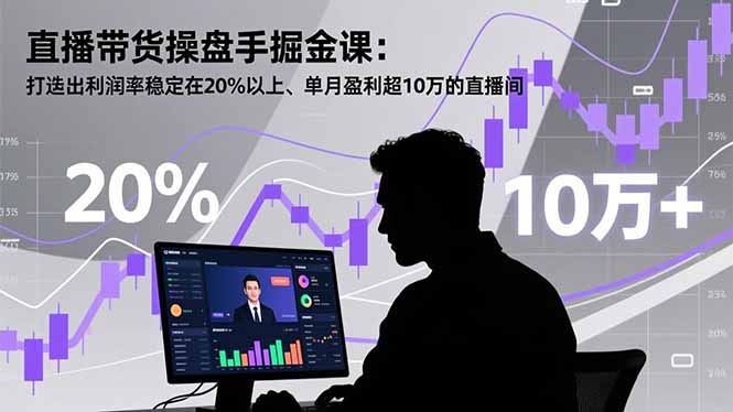 直播带货操盘手掘金课:打造出利润率稳定在20%以上、单月盈利超10万的直播间-迦哆网创社