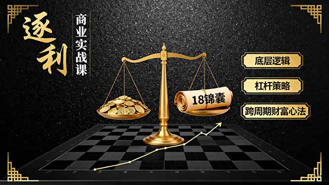 《逐 利》商业实战课，底层逻辑、杠杆策略、18锦囊，跨周期财富心法(更新-迦哆网创社