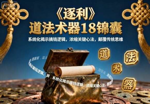 《逐利》道法术器18锦囊，系统化揭示搞钱逻辑，浓缩关键心法，颠覆传统思维(更新)-迦哆网创社