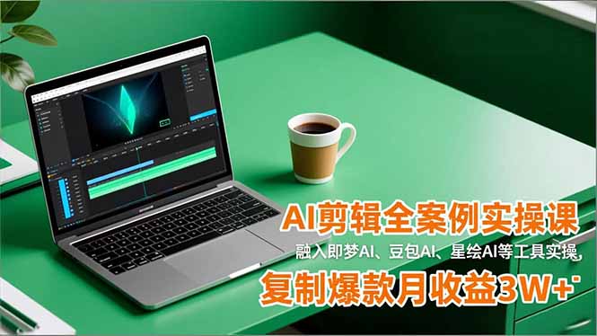 AI剪辑全案例实操课,融入即梦AI、豆包AI、星绘AI等工具实操,复制爆款月收益3W+-迦哆网创社