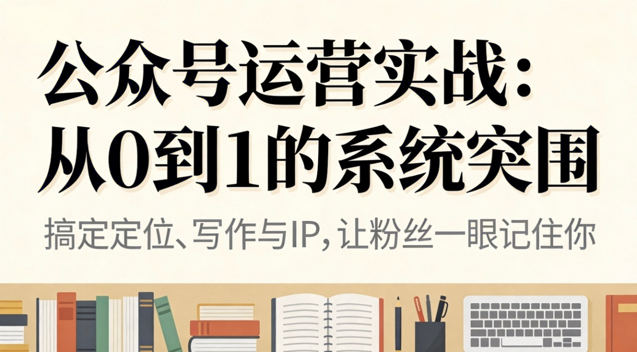 公众号运营实战：从0到1的系统突围-迦哆网创社