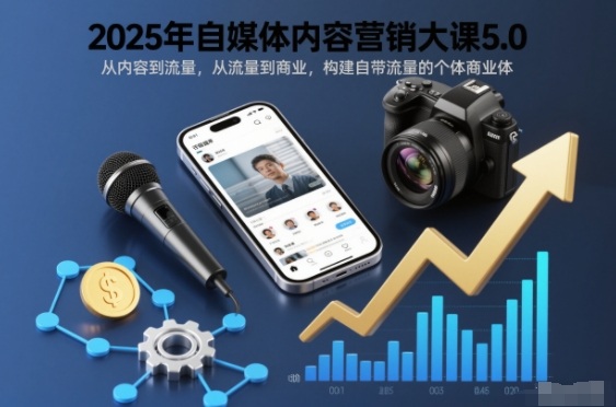 2025年自媒体内容营销大课5.0,从内容到流量,从流量到商业,构建自带流量的个体商业体-迦哆网创社