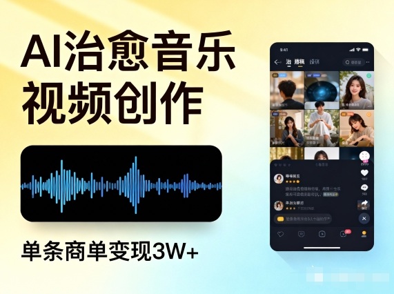 AI做治愈音乐视频,多平台投稿,单条商单变现3W+-迦哆网创社