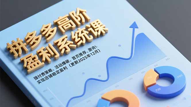 拼多多高阶盈利系统课,强付费策略、活动爆破、首页推荐,实现店铺稳定盈利(更新12月-迦哆网创社