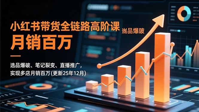 小红书带货全链路高阶课,选品爆破、笔记裂变、直播推广,实现多店月销百万(更新25年12月-迦哆网创社