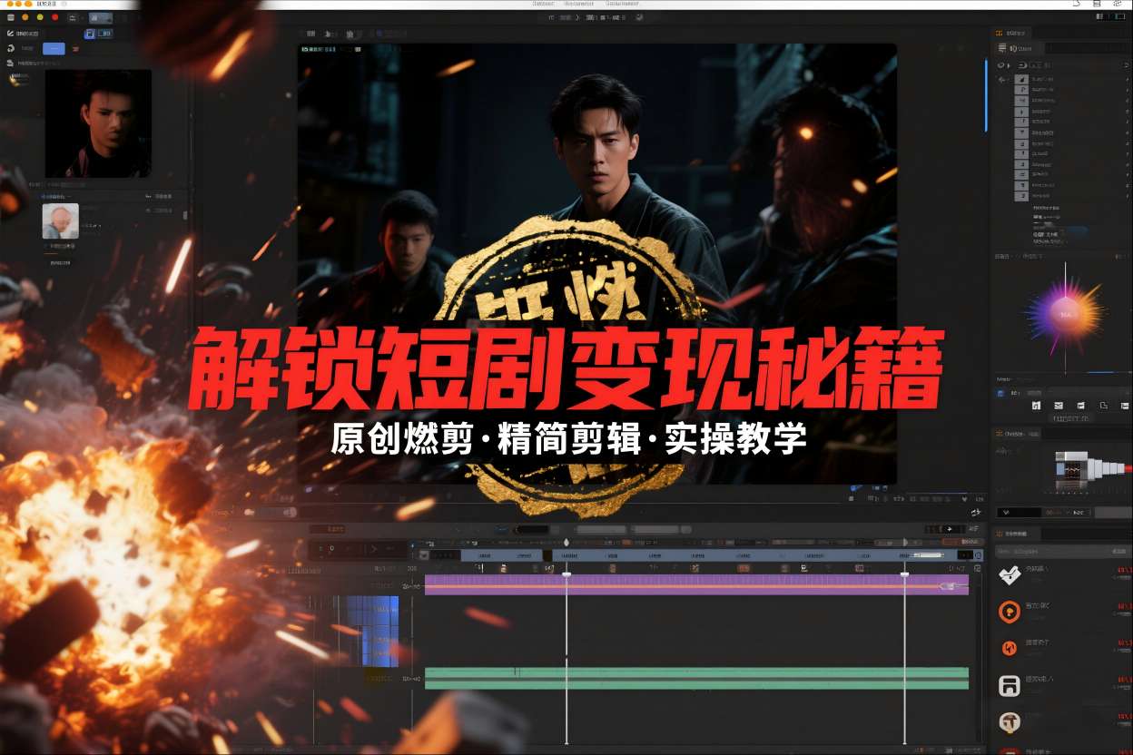 短剧拉新之原创燃剪精简剪辑实操课，解锁短剧变现秘籍-迦哆网创社