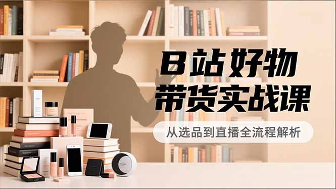 B站好物带货实战课，账号定位、选品拍摄、运营变现，全流程教学，实现UP主月入过万-迦哆网创社