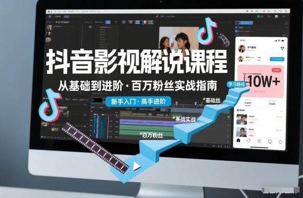 抖音百万粉丝影视解说课程，基础到进阶课，适合新手和进阶学习-迦哆网创社