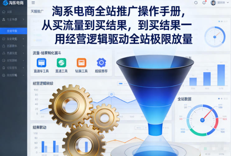 淘系电商全站推广操作手册，从买流量到买结果一用经营逻辑驱动全站极限放量-迦哆网创社