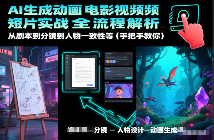 AI生成动画电影视频短片实战全流程解析，从剧本到分镜到人物一致性等手把手教你-迦哆网创社