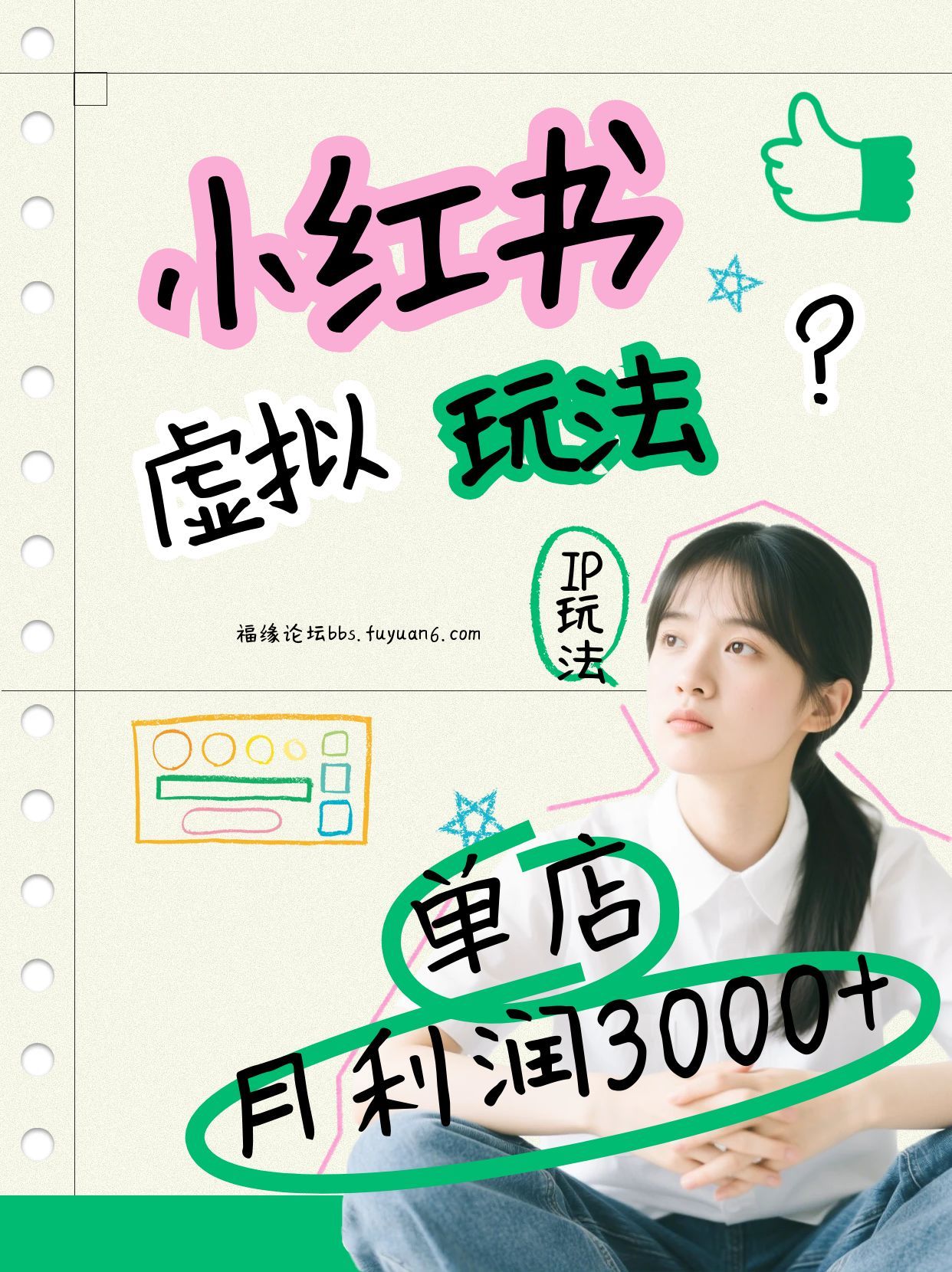 小红书虚拟玩法(铺货流和单品玩法)，单店月利润3000+，IP打法+原创商品(0违规)-迦哆网创社