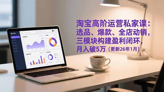 淘宝高阶运营私家课：选品、爆款、全店动销，三模块构建盈利闭环，月入破5万(更新26年1月-迦哆网创社